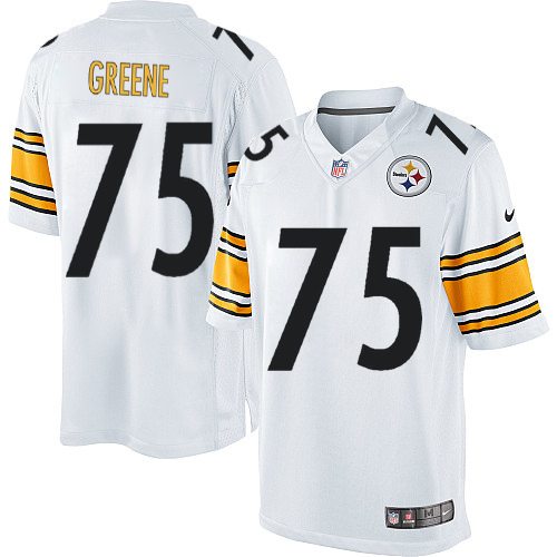 Men's Limited Joe Greene Nike Jersey White Road - #75 NFL Pittsburgh Steelers